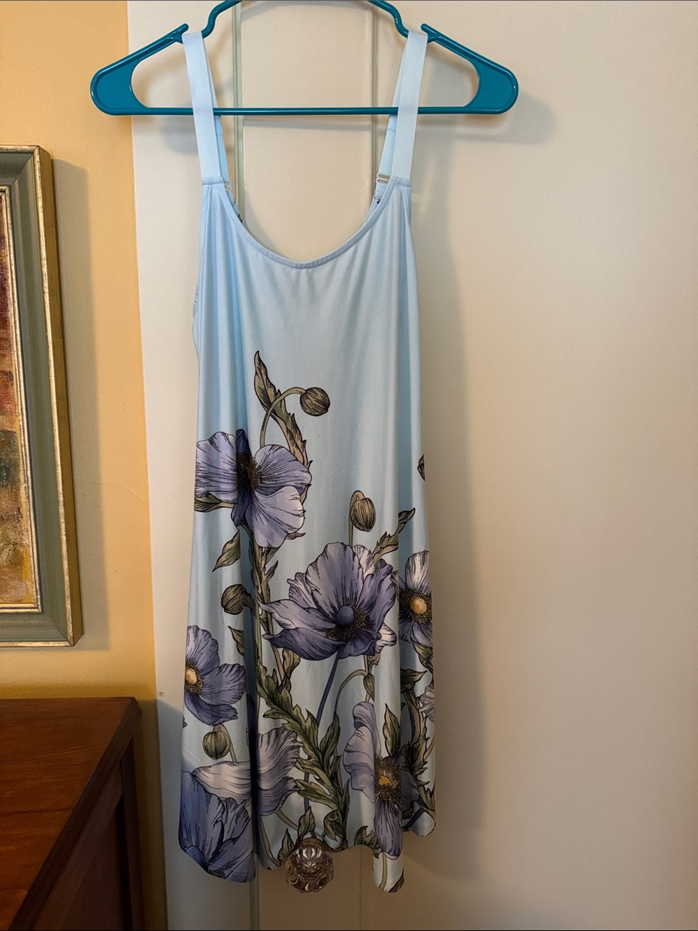 Light Blue Floral Slip Dress
